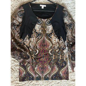 🏷️ 2 for 15 Db paisley brown tunic small